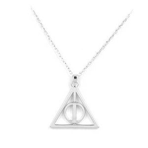 Silver Deathly Hallows Necklace, HP Inspired, Fandom Necklace, Potter Fan!